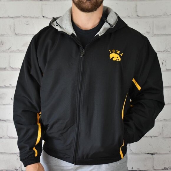 Collegiate Iowa Hawkeyes Lined Midweight Hooded Jacket L - Picture 1 of 4